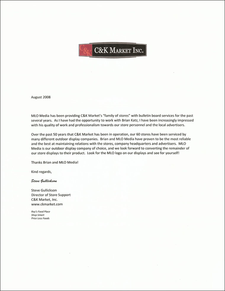 C & K Market Endorsement