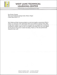 West Lane Technical Learning Center Testimonial